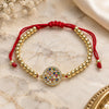 Oro Laminado Fancy Bracelet, Gold Filled Style Ball Design, with Multicolor Cubic Zirconia and White Micro Pave, Polished, Golden Finish, 03.207.0023.11 (04 MM Thickness, 11 Inches Length)