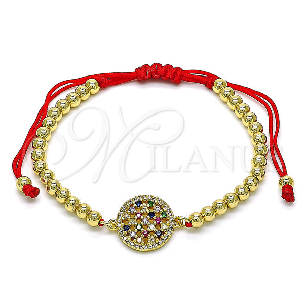 Gold Filled Bracelet — Fancy Bracelet Ball Design with Multicolor Cubic Zirconia — main product view — SKU 132327 | Oro Laminado brazalete — elegante Bracelet Ball diseño with Multicolor Cubic Zirconia — SKU 132327