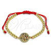 Oro Laminado Fancy Bracelet, Gold Filled Style Ball Design, with Multicolor Cubic Zirconia and White Micro Pave, Polished, Golden Finish, 03.207.0023.11 (04 MM Thickness, 11 Inches Length)