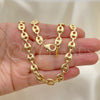 Oro Laminado Basic Necklace, Gold Filled Style Puff Mariner Design, Polished, Golden Finish, 04.63.1311.20 (08 MM Thickness, 20 Inches Length)