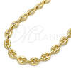 Oro Laminado Basic Necklace, Gold Filled Style Puff Mariner Design, Polished, Golden Finish, 04.63.1311.20 (08 MM Thickness, 20 Inches Length)