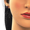 Oro Laminado Stud Earring, Gold Filled Style with Amethyst Micro Pave, Polished, Two Tone, 02.374.0001.1