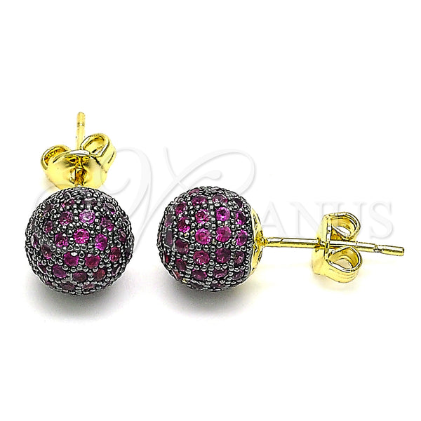 Gold Filled Ring — Stud Earring with Amethyst Micro Pave Polished Two — main product view — SKU 132358 | Oro Laminado anillo — Stud Earring with Amethyst Micro Pave pulido Two — SKU 132358