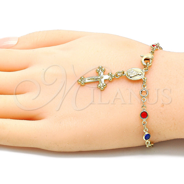 Gold Filled Bracelet — Bracelet Rosary Caridad del Cobre and Crucifix Design — alternate product view — SKU 132385 | Oro Laminado brazalete — Bracelet Rosary Caridad del Cobre and Crucifix diseño — SKU 132385