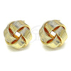 Oro Laminado Stud Earring, Gold Filled Style Chunky Design, Polished, Golden Finish, 02.63.2702