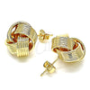 Oro Laminado Stud Earring, Gold Filled Style Chunky Design, Polished, Golden Finish, 02.63.2702