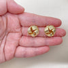 Oro Laminado Stud Earring, Gold Filled Style Love Knot Design, Polished, Golden Finish, 02.63.2702