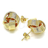 Oro Laminado Stud Earring, Gold Filled Style Love Knot Design, Polished, Golden Finish, 02.63.2702