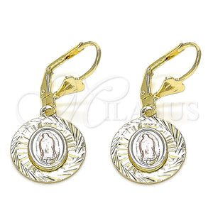 Gold Filled Ring — Dangle Earring Guadalupe Design Diamond Cutting Tricolor 02. — main product view — SKU 132435 | Oro Laminado anillo — Dangle Earring Guadalupe diseño Diamond Cutting Tricolor 02. — SKU 132435