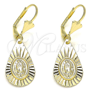Gold Filled Ring — Dangle Earring Teardrop and Guadalupe Design Polished 02. — main product view — SKU 132450 | Oro Laminado anillo — Dangle Earring Teardrop and Guadalupe diseño pulido 02. — SKU 132450