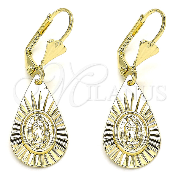 Gold Filled Ring — Dangle Earring Teardrop and Guadalupe Design Polished 02. — main product view — SKU 132450 | Oro Laminado anillo — Dangle Earring Teardrop and Guadalupe diseño pulido 02. — SKU 132450