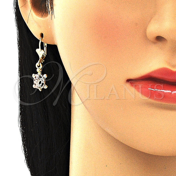 Gold Filled Ring — Dangle Earring Turtle Design Polished Tricolor 02. — alternate product view — SKU 132457 | Oro Laminado anillo — Dangle Earring Turtle diseño pulido Tricolor 02. — SKU 132457
