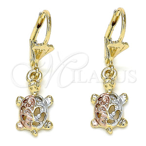Gold Filled Ring — Dangle Earring Turtle Design Polished Tricolor 02. — main product view — SKU 132457 | Oro Laminado anillo — Dangle Earring Turtle diseño pulido Tricolor 02. — SKU 132457