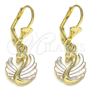 Gold Filled Ring — Dangle Earring Swan Design Polished Tricolor 02. — main product view — SKU 132460 | Oro Laminado anillo — Dangle Earring Swan diseño pulido Tricolor 02. — SKU 132460