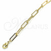 Oro Laminado Basic Bracelet, Gold Filled Style Paperclip Design, Polished, Golden Finish, 04.63.1394.07 (Thickness, 7 Inches Length)