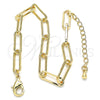 Oro Laminado Basic Bracelet, Gold Filled Style Paperclip Design, Polished, Golden Finish, 04.63.1394.07 (Thickness, 7 Inches Length)