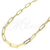Oro Laminado Basic Necklace, Gold Filled Style Paperclip Design, Polished, Golden Finish, 04.63.1394.18 (Thickness, 18 Inches Length)
