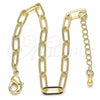Oro Laminado Basic Bracelet, Gold Filled Style Paperclip Design, Polished, Golden Finish, 04.63.1395.07