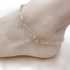 Oro Laminado Fancy Anklet, Gold Filled Style Paperclip Design, Polished, Golden Finish, 04.63.1395.10 (04 MM Thickness, 10 Inches Length)
