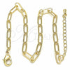Oro Laminado Fancy Anklet, Gold Filled Style Paperclip Design, Polished, Golden Finish, 04.63.1395.10 (04 MM Thickness, 10 Inches Length)