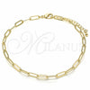 Oro Laminado Fancy Anklet, Gold Filled Style Paperclip Design, Polished, Golden Finish, 04.63.1395.10 (04 MM Thickness, 10 Inches Length)