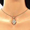 Oro Laminado Pendant Necklace, Gold Filled Style with White Cubic Zirconia and White Micro Pave, Polished, Golden Finish, 04.346.0018.20 (02 MM Thickness, 20 Inches Length)