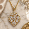 Oro Laminado Pendant Necklace, Gold Filled Style with White Cubic Zirconia and White Micro Pave, Polished, Golden Finish, 04.346.0018.20 (02 MM Thickness, 20 Inches Length)