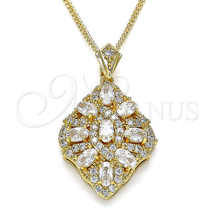 Gold Filled Necklace — Pendant Necklace with White Cubic Zirconia and White — main product view — SKU 132478 | Oro Laminado collar — Pendant Necklace with blanco Cubic Zirconia and blanco — SKU 132478