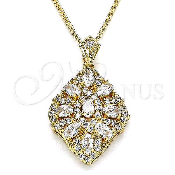 Gold Filled Necklace — Pendant Necklace with White Cubic Zirconia and White — main product view — SKU 132478 | Oro Laminado collar — Pendant Necklace with blanco Cubic Zirconia and blanco — SKU 132478