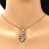 Oro Laminado Pendant Necklace, Gold Filled Style with Multicolor Cubic Zirconia and White Micro Pave, Polished, Golden Finish, 04.346.0018.1.20 (02 MM Thickness, 20 Inches Length)