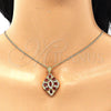 Oro Laminado Pendant Necklace, Gold Filled Style with Garnet Cubic Zirconia and White Micro Pave, Polished, Golden Finish, 04.346.0018.2.20 (02 MM Thickness, 20 Inches Length)
