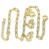 Oro Laminado Charm Anklet , Gold Filled Style Elephant and Paperclip Design, with Garnet Cubic Zirconia, Polished, Golden Finish, 03.63.2165.10 (04 MM Thickness, 10 Inches Length)