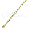 Oro Laminado Basic Bracelet, Gold Filled Style Paperclip Design, Polished, Golden Finish, 03.341.0049.07 (04 MM Thickness, 7 Inches Length)