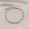 Oro Laminado Basic Bracelet, Gold Filled Style Paperclip Design, Polished, Golden Finish, 03.341.0049.07 (04 MM Thickness, 7 Inches Length)