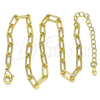 Oro Laminado Fancy Anklet, Gold Filled Style Paperclip Design, Polished, Golden Finish, 03.341.0049.10 (04 MM Thickness, 10 Inches Length)
