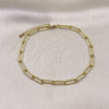 Oro Laminado Fancy Anklet, Gold Filled Style Paperclip Design, Polished, Golden Finish, 03.341.0049.10 (04 MM Thickness, 10 Inches Length)