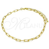 Oro Laminado Fancy Anklet, Gold Filled Style Paperclip Design, Polished, Golden Finish, 03.341.0049.10 (04 MM Thickness, 10 Inches Length)