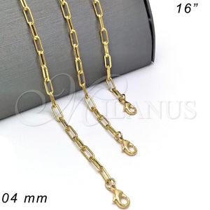 Gold Filled Necklace — Basic Necklace Paperclip Design Polished 03. 04 MM — main product view — SKU 132505 | Oro Laminado collar — básico Necklace Paperclip diseño pulido 03. 04 MM — SKU 132505