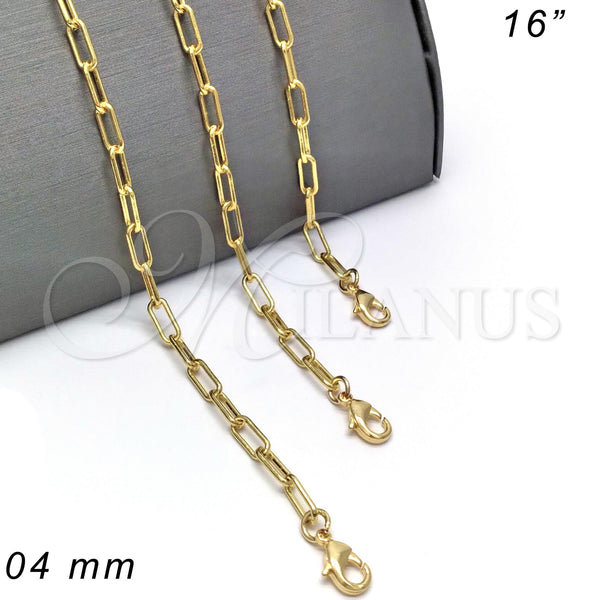 Gold Filled Necklace — Basic Necklace Paperclip Design Polished 03. 04 MM — main product view — SKU 132505 | Oro Laminado collar — básico Necklace Paperclip diseño pulido 03. 04 MM — SKU 132505