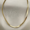 Oro Laminado Basic Necklace, Gold Filled Style Herringbone Design, Polished, Golden Finish, 04.213.0173.16 (03 MM Thickness, 16 Inches Length)