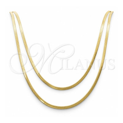 Oro Laminado Basic Necklace, Gold Filled Style Herringbone Design, Polished, Golden Finish, 04.213.0173.16 (03 MM Thickness, 16 Inches Length)