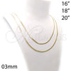 Oro Laminado Basic Necklace, Gold Filled Style Herringbone Design, Polished, Golden Finish, 04.213.0173.16 (03 MM Thickness, 16 Inches Length)