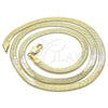Oro Laminado Basic Necklace, Gold Filled Style Herringbone Design, Polished, Golden Finish, 04.213.0174.18 (04 MM Thickness, 18 Inches Length)