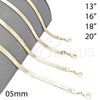 Oro Laminado Basic Necklace, Gold Filled Style Herringbone Design, Polished, Golden Finish, 04.213.0175.20 (05 MM Thickness, 20 Inches Length)