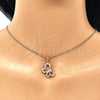 Oro Laminado Pendant Necklace, Gold Filled Style Butterfly Design, with White Micro Pave, Polished, Golden Finish, 04.26.0052.18 (02 MM Thickness, 18 Inches Length)