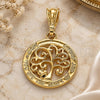 Oro Laminado Fancy Pendant, Gold Filled Style Tree and Heart Design, Polished, Golden Finish, 05.351.0078