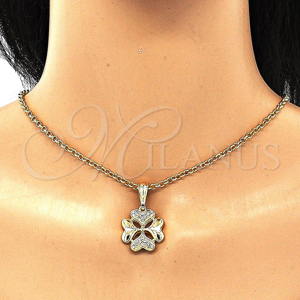 Gold Filled Pendant — Fancy Pendant Heart Design with White Crystal Polished — alternate product view — SKU 132570 | Oro Laminado dije — elegante Pendant corazón diseño with cristal blanco pulido — SKU 132570