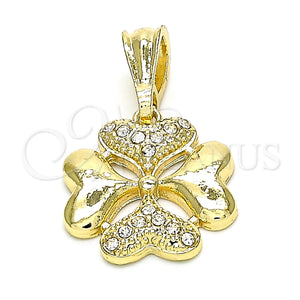Gold Filled Pendant — Fancy Pendant Heart Design with White Crystal Polished — main product view — SKU 132570 | Oro Laminado dije — elegante Pendant corazón diseño with cristal blanco pulido — SKU 132570