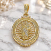 Oro Laminado Fancy Pendant, Gold Filled Style San Judas Design, Polished, Tricolor, 05.351.0088
