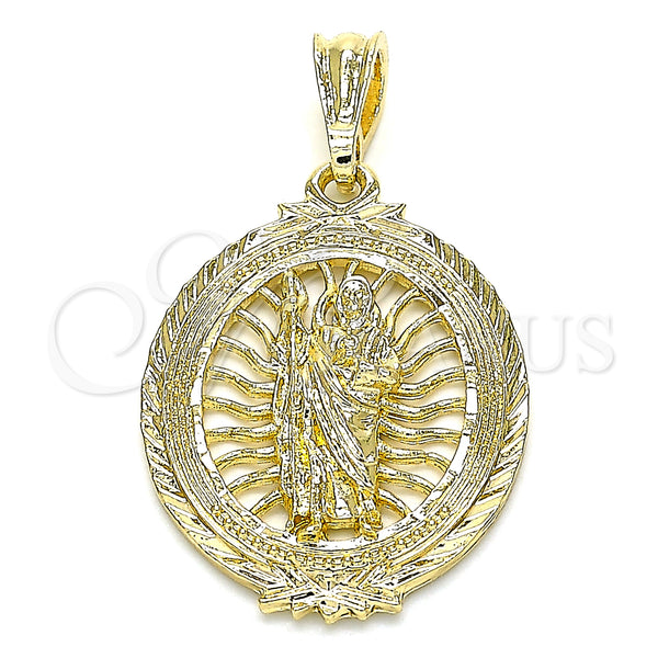 Gold Filled Pendant — Fancy Pendant San Judas Design Polished Tricolor 05. — main product view — SKU 132574 | Oro Laminado dije — elegante Pendant San Judas diseño pulido Tricolor 05. — SKU 132574